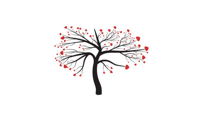 Tree with Hearts as Leaves for Valentine's Day