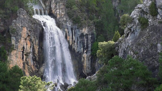 Waterfall in forest Sierra de Cazorla