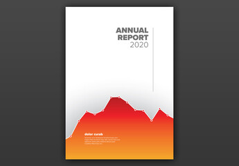 Light Annual Report Front Cover Page Layout with Graph