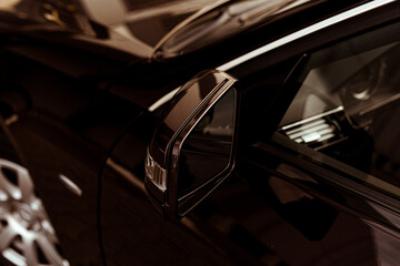 Beautiful and clear interior details of the Mercedes E-Class. Pictures of the steering wheel, gear...