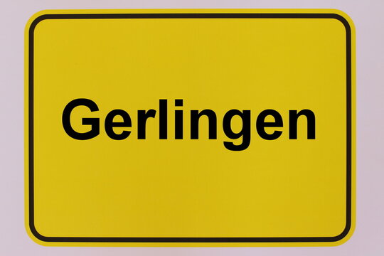 Illustration eines Stadteingangsschildes der Stadt Gerlingen
