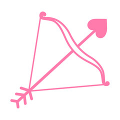 Cupids arrow symbol. Vector illustration.