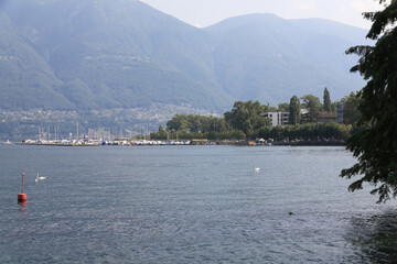 Marina in Locarno visible in the distance