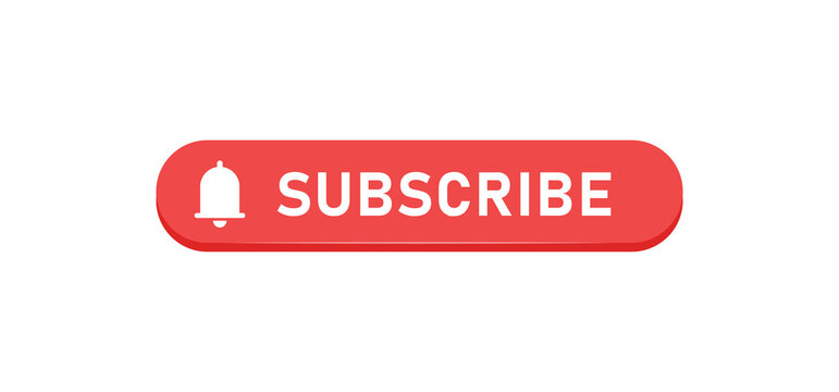 Subscribe click button with bell icon. Video social media platform.