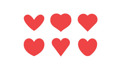 Hearts icon collection. Love symbol. Valentine's day heart vector set.