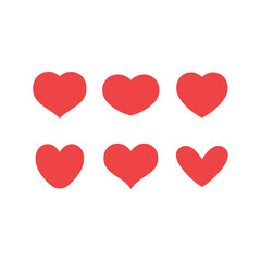 Heart icons collection. Vector designs in shape of hearts. Love , care and valentine's day symbol.
