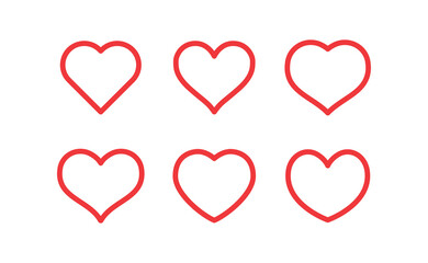 Heart linear icon. Valentine's day symbol. Hearts vector collection.