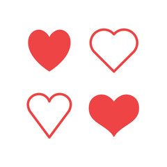 Hearts icon set. Valentine's day heart vector.