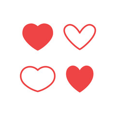 Hearts icon set. Valentine's day heart vector.