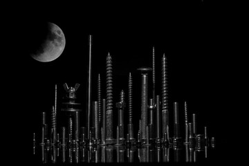 illustration of an background screw skyline
