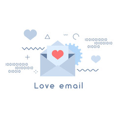 Love email icon vector illustration