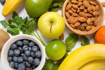 Seasonal healthy plant based food cooking ingredients.