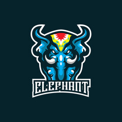 elephant mascot logo design vector with modern illustration concept style for badge, emblem and tshirt printing. elephant illustration.