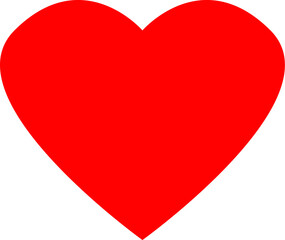 Heart, Symbol of Love and Valentine's Day. Flat Red Icon Isolated on White Background.