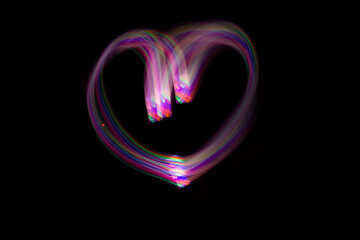 Light painting of the symbol love