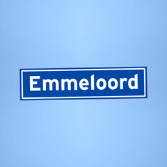 Emmeloord place name sign in the Netherlands
