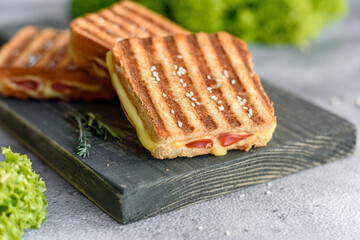 Delicious fresh toast grill with cheese and ham
