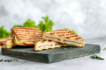 Delicious fresh toast grill with cheese and ham