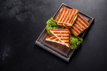 Delicious fresh toast grill with cheese and ham