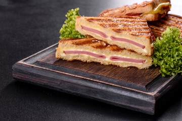 Delicious fresh toast grill with cheese and ham