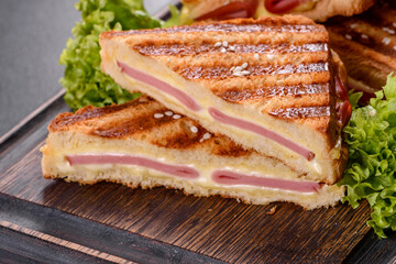 Delicious fresh toast grill with cheese and ham