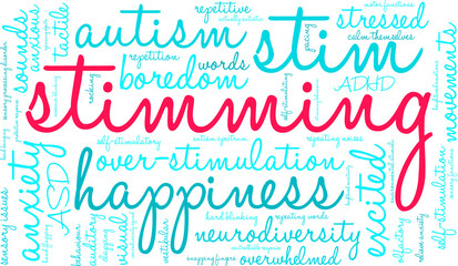 Stimming Word Cloud on a white background. 
