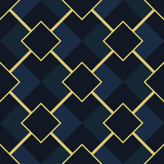 Art deco seamless geometric pattern in vector. Vintage blue and green background 