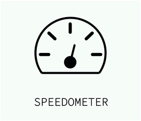 speedometer vector icon.  Editable stroke. Symbol in Line Art Style for Design, Presentation, Website or Apps Elements, Logo. Pixel vector graphics - Vector