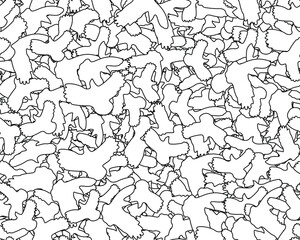 Naklejka premium White birds silhouette. Abstract creative composition. Seamless vector illustration.