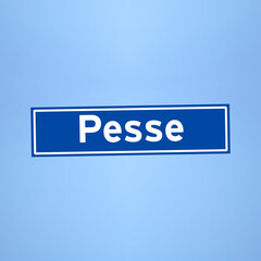 Pesse place name sign in the Netherlands