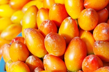 Colorful fruit market selection in Ecuador