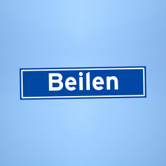Beilen place name sign in the Netherlands