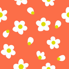 Simple daisy flower repeat pattern design