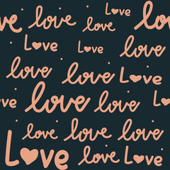 Simple love cursive repeat pattern design