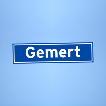 Gemert place name sign in the Netherlands