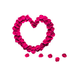 Beautiful composition with Heart of petals rose flower