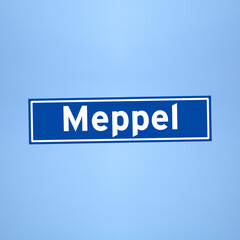 Meppel place name sign in the Netherlands
