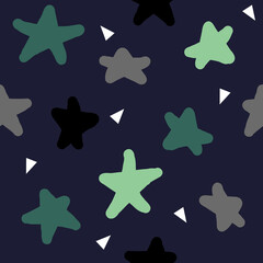 Simple star doodle repeat pattern design