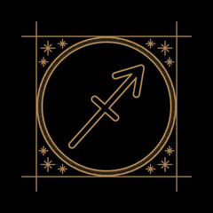Sagittarius illustration horoscope zodiac icon Black 