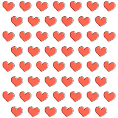 Simple basic heart shape repeat pattern design