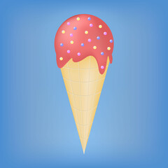 Ice cream, 3d illustration isolated on background