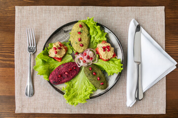Phali - a traditional Georgian snack with vegetables and nuts