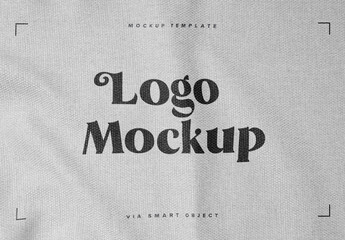 Close-Up Fabric Print Logo Mockup