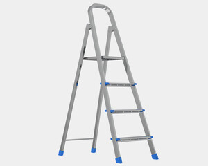 Personal ladder isolated on white background. 3d rendering - illustration