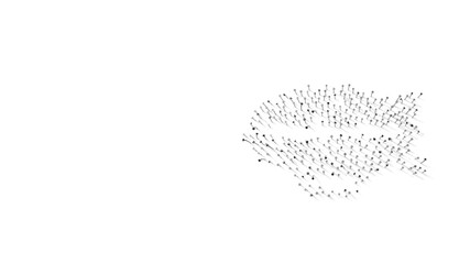 3d rendering of nails in shape of symbol of zeppelin with shadows isolated on white background © Destrosvet