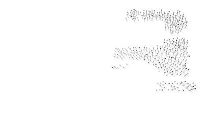 3d rendering of nails in shape of symbol of tap with shadows isolated on white background