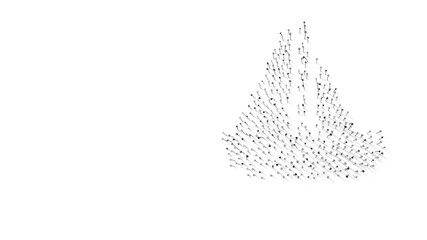 3d rendering of nails in shape of symbol of sailboat with shadows isolated on white background
