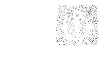 Fototapeta premium 3d rendering of nails in shape of symbol of port with shadows isolated on white background