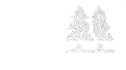 Obraz premium 3d rendering of nails in shape of symbol of pine with shadows isolated on white background