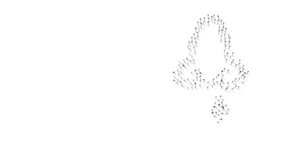 3d rendering of nails in shape of symbol of nose with shadows isolated on white background